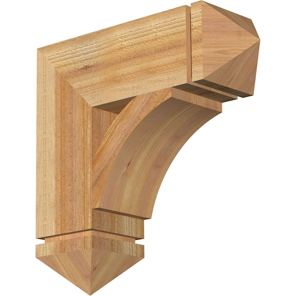 Ekena Millwork Thorton Arts & Crafts Rough Sawn Bracket, Western Red Cedar, 6"W x 20"D x 20"H BKT06X20X20THR03RWR - main